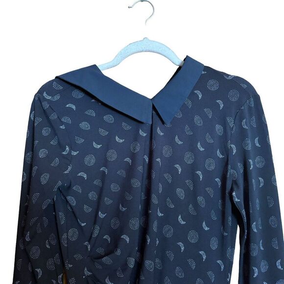 Modcloth Dress Womens Large Multicolor Moon Phases Print Peter Pan Collar - Picture 2 of 9